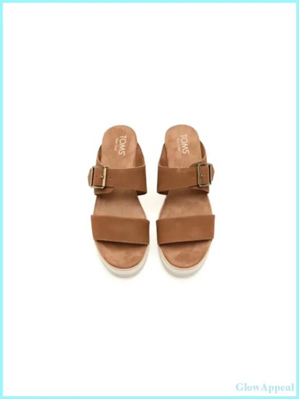 TOMS Diana Mule Buckle Leather Platform Wedge Sandals